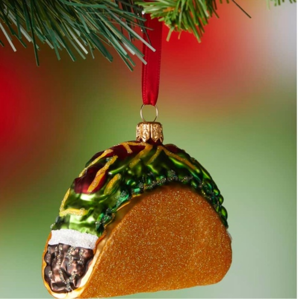 Neiman Marcus 4” Glass‎ Taco Ornament